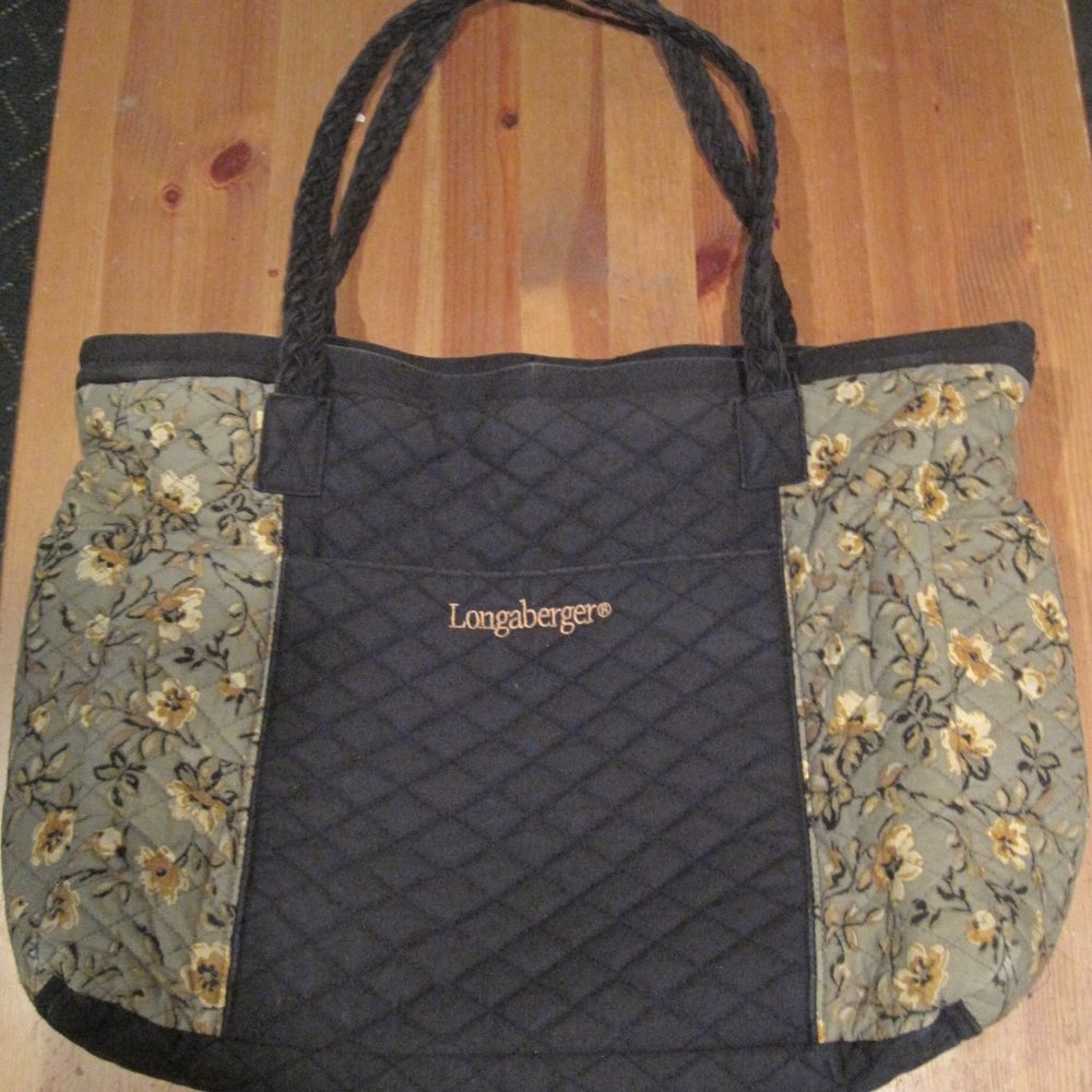 Longaberger Quilted Floral Tote Pre Owned
